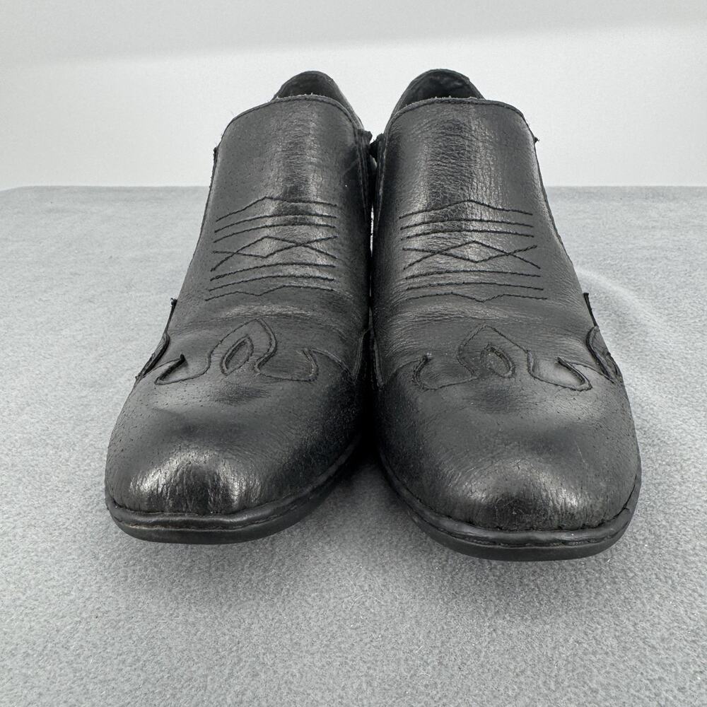 Born Black Leather Western Slip On Shootie Shoes Womens 9 40.5 Comfort Bootie - Picture 4 of 9